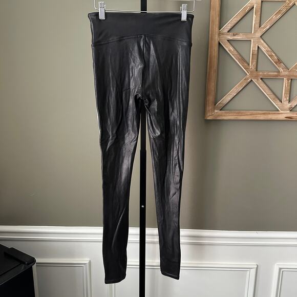 Spanx Faux Leather Side Stripe Leggings Black - Small - Picture 4 of 5